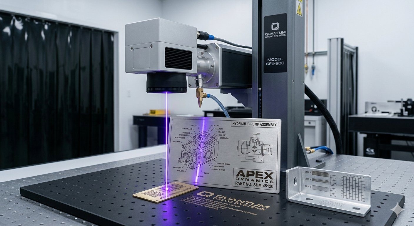 Fiber laser engraving a metal tag